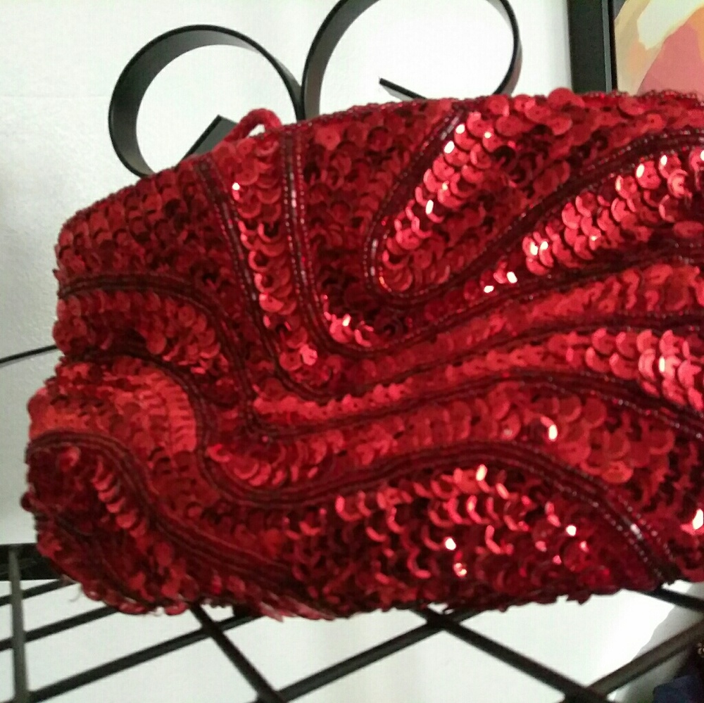 Vintage Red Sequin clutch